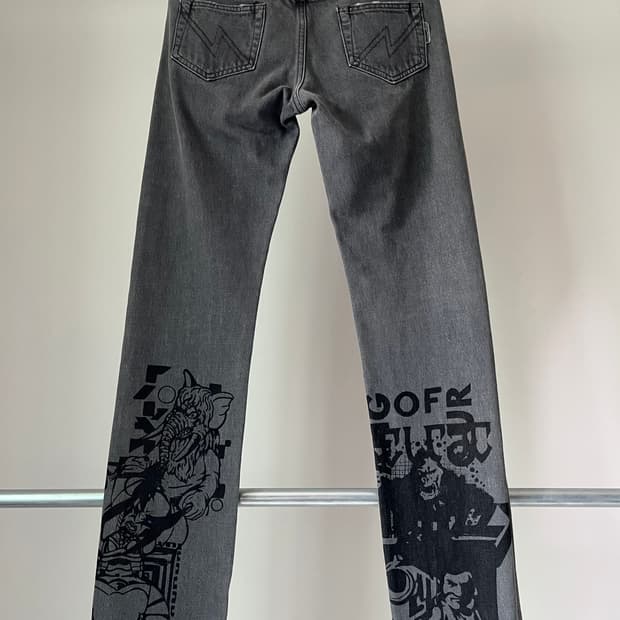 Neighborhood Graphic Print Denim Pants