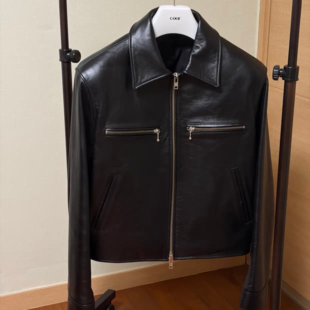 쿠어 카우하이드 레더 싱글 라이더 점퍼 S