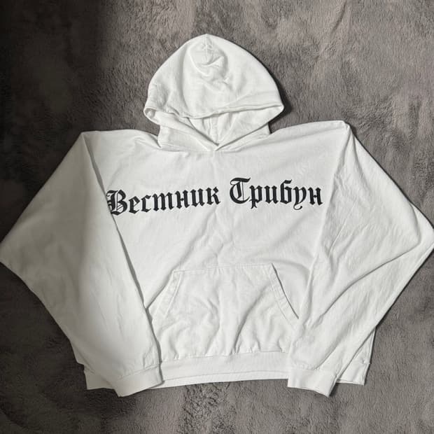 이지X고샤 후드티 화이트 2사이즈