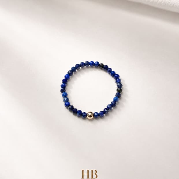 라피스라줄리 원석반지 | 14K 골드필드 포인트