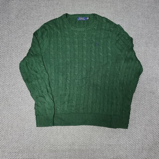 폴로 랄프로렌 케이블 니트 스웨터 그린 (L)