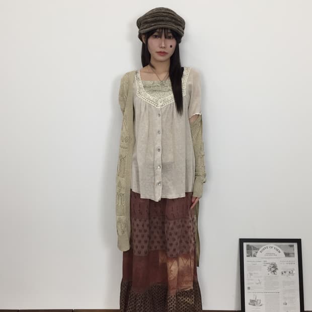 Jpn Mori Girl Oatmeal Beige Blouse