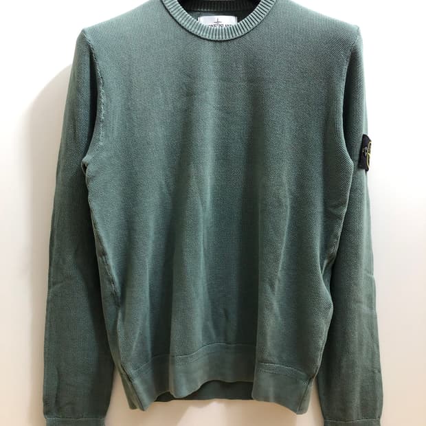 [M] 스톤아일랜드 와펜 패치 니트 에메랄드