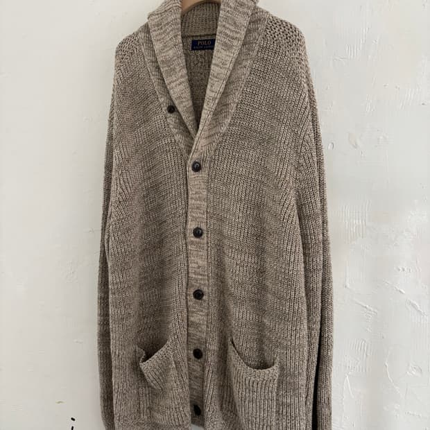 Polo 폴로 랄프로렌 신형 딥베이지 숄카라 코튼 가디건