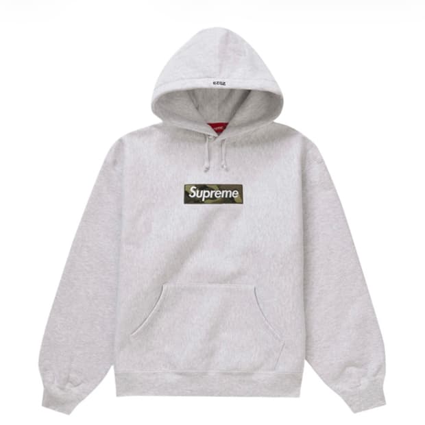 슈프림 카모 박스로고 후드 L