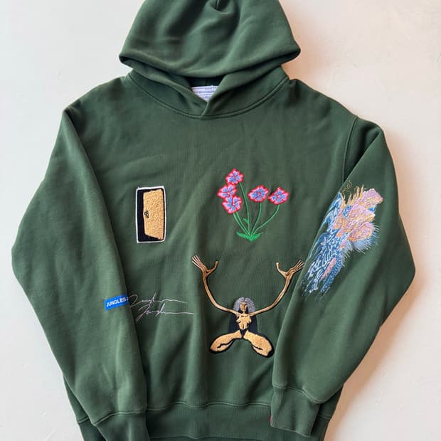 JUNGLES JUNGLES 자수 후드 (그린)