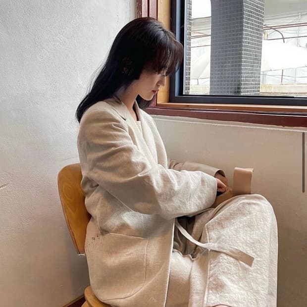 ged 샵 게드 스트랩 린넨 팬츠