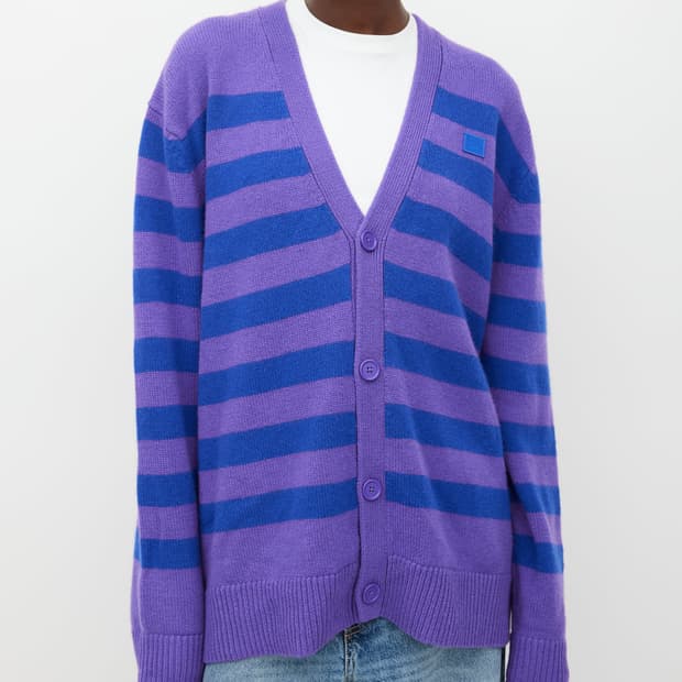 아크네 스튜디오 울100 키마노 블록 스트라이프 가디건 남녀공용 S사이즈