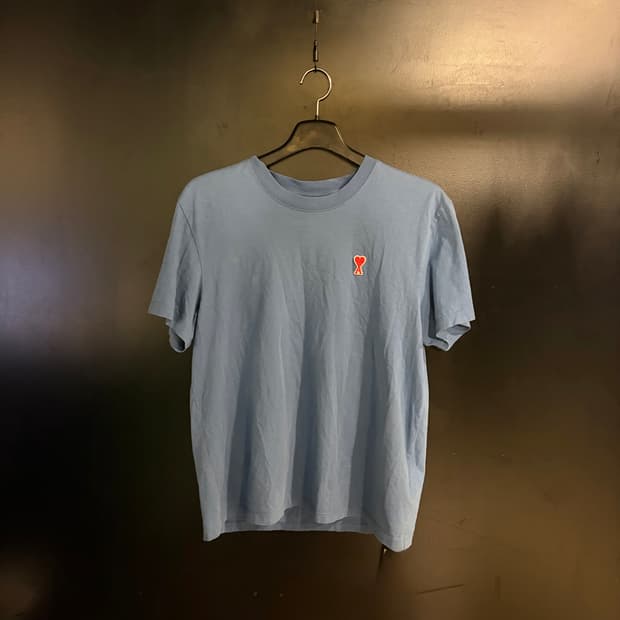 아미 하트 로고 블루 반팔티 