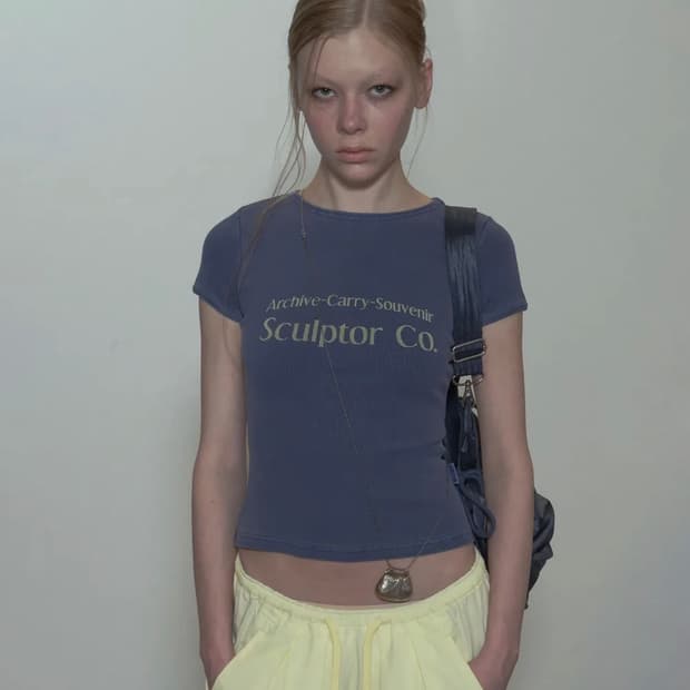 스컬프터 Archive Pigment Baby Tee Dusty Blue