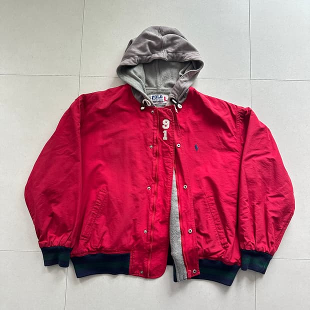 90s 폴로 랄프로렌 91 후드 자켓 빈티지 L