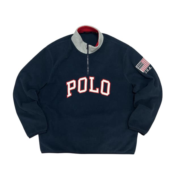 폴로 USA 성조기 하프집업 플리스(XL)