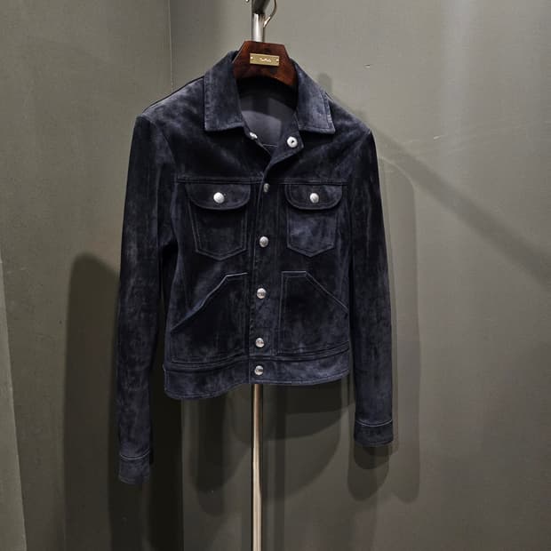 톰포드 캐시미어 스웨이드 트러커 자켓 블랙