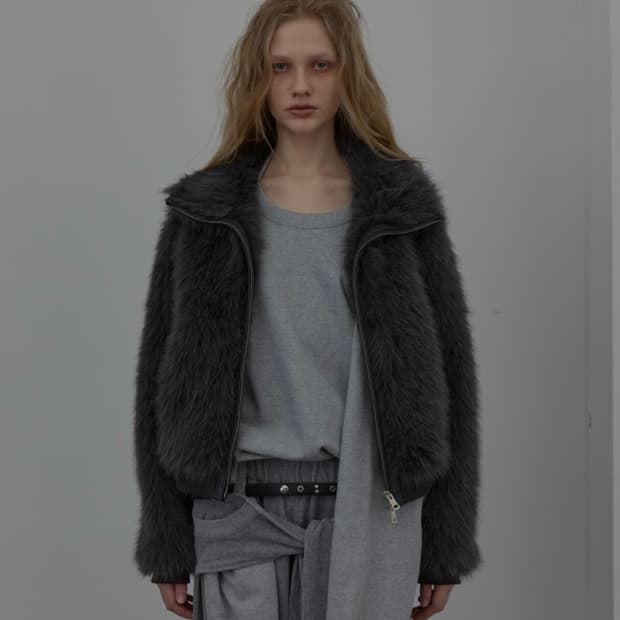 NEW FUR ZIP-UP JACKET 