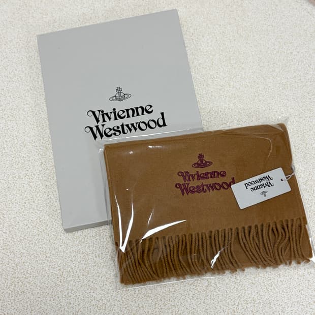 비비안웨스트우드 로고 울 머플러