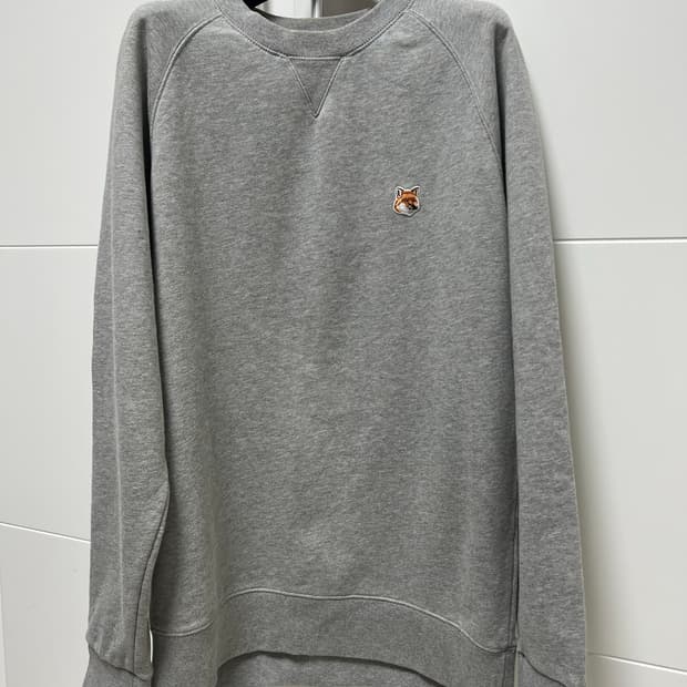 메종키츠네 폭스헤드 맨투맨 그레이 L