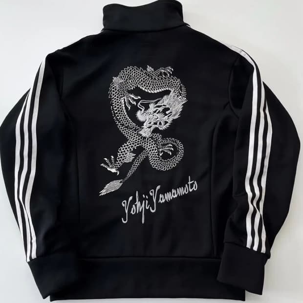 요지야마모토 아디다스 용 자수 져지 트랙탑 집업 블랙 L