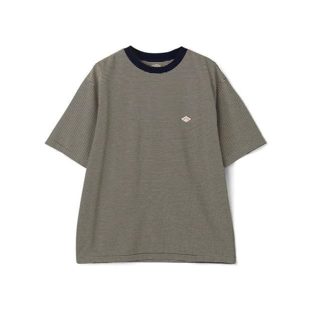 단톤 스트라이프 반팔 네이비 베이지 XL