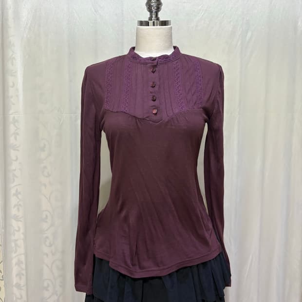 버건디 고딕 긴팔티셔츠