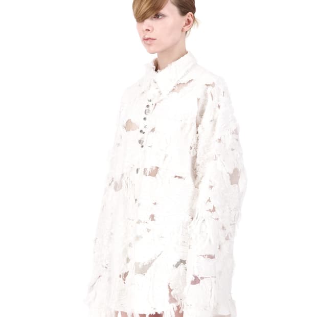 KIMYO Raw Cut Overshirt White