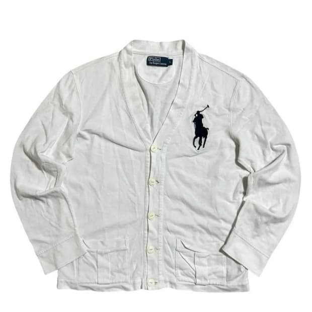 폴로 빅포니 가디건 화이트