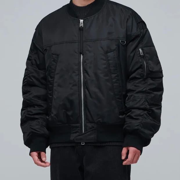 무신사스탠다드 유아인 오버사이즈 유틸리티 MA-1 보머 재킷 [블랙]