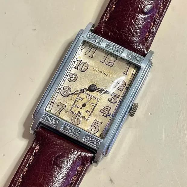 수리완료! 1920년대 빈티지 론진 사각 탱크 수동시계 LONGINES