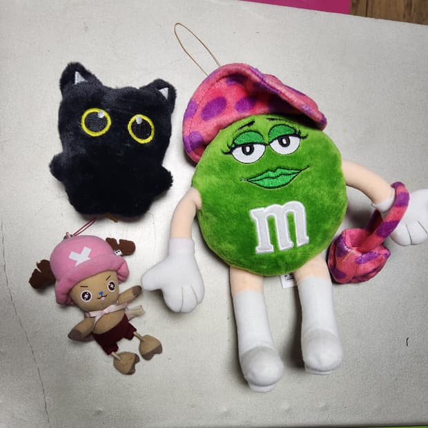 인형 3종세트 (M&M, 검정고양이, 쵸파)