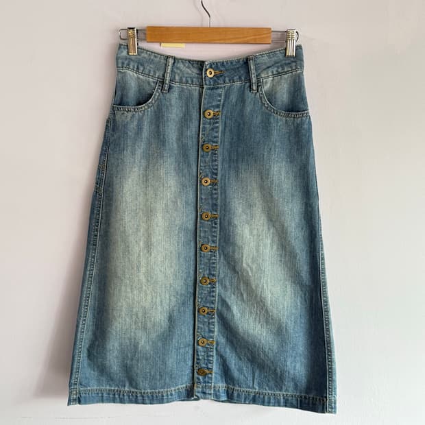 일본빈티지 미디 데님스커트 