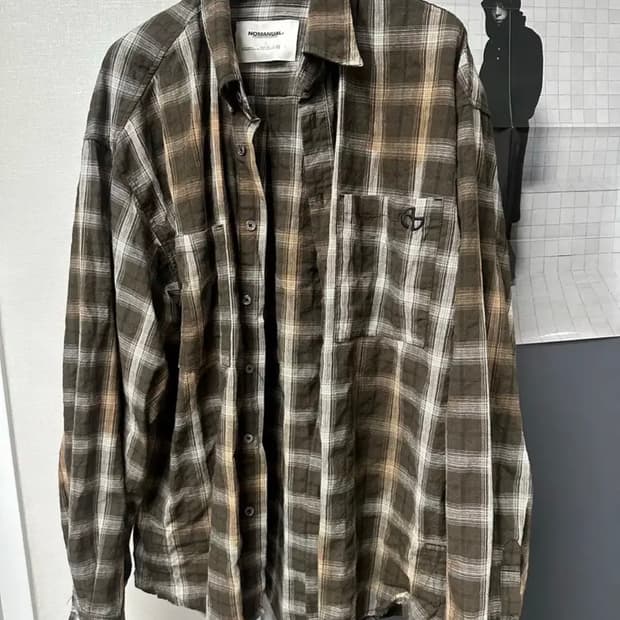 노매뉴얼 O.D 체크셔츠 브라운 L