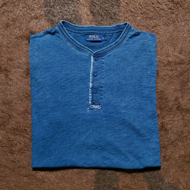 (작은스팟존재)폴로 랄프로렌 남성용 딥블루 반팔티(L)