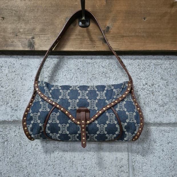 셀린느 트리오페 마카담 데님 숄더백