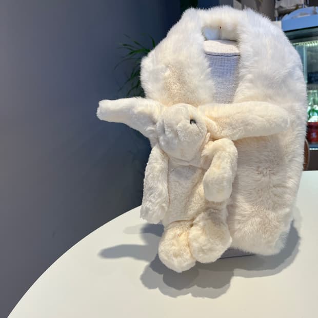 100% 토끼털 토끼 머플러