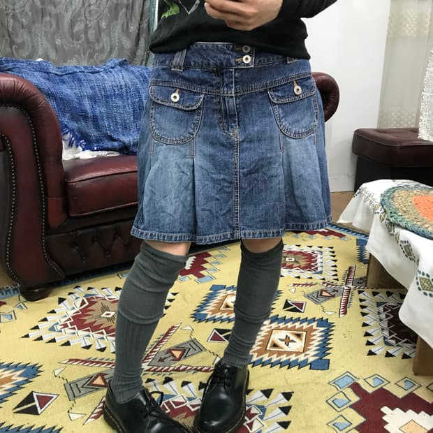 뱅뱅 여성 빈티지 데님 미니스커트 (Z1054)