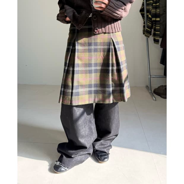 빈티지 미디 스커트