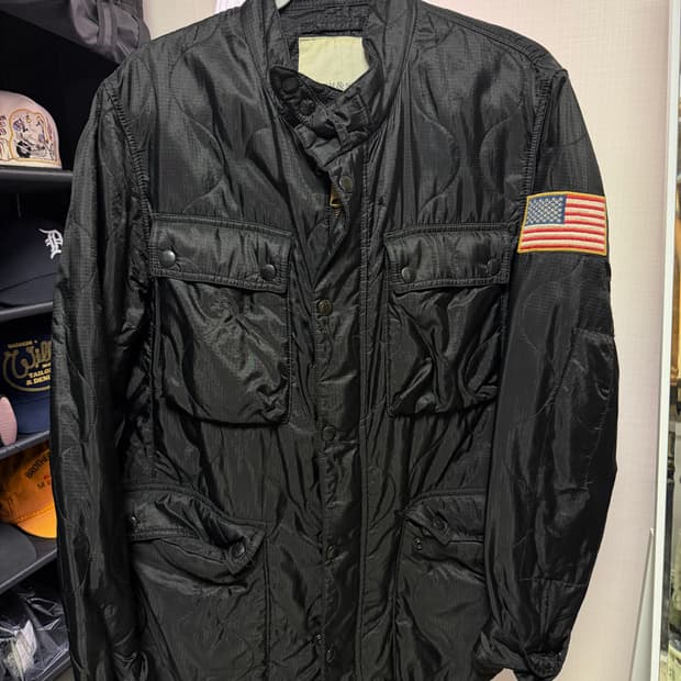 데님앤서플라이 랄프로렌 성조기 퀼팅 밀리터리 자켓 XL