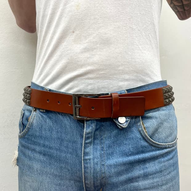 Leather Brown Stud Belt