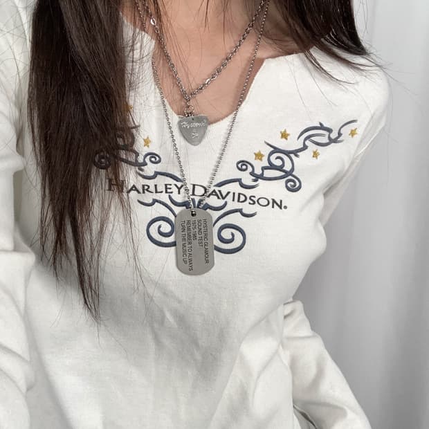 Name : 할리데이비슨 y2k 스펠아웃로고 롱슬리브 :)