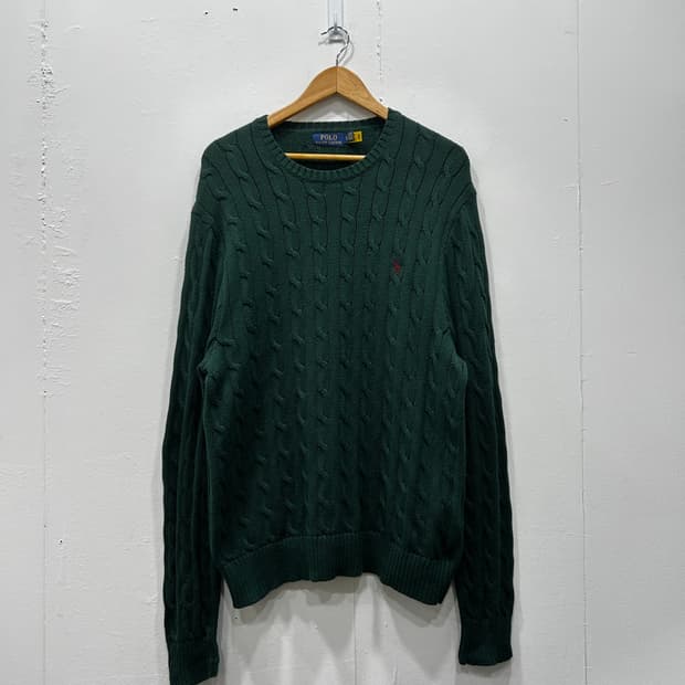 폴로 랄프로렌 케이블 니트 그린 남성 XL 105