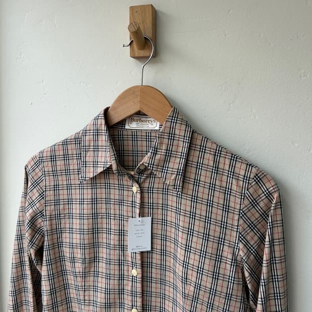 14829 - 버버리 베이지 노바체크 셔츠