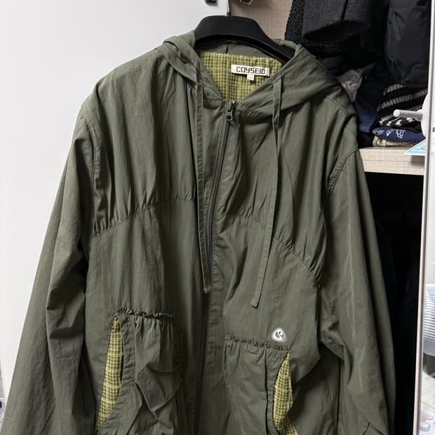코이세이오 CHECK WRINKLES WIND BREAKER OLIVE