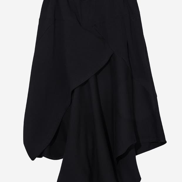 세릭 드레이프 스커트 블랙 SLASHED DRAPE SKIRT/BLACK