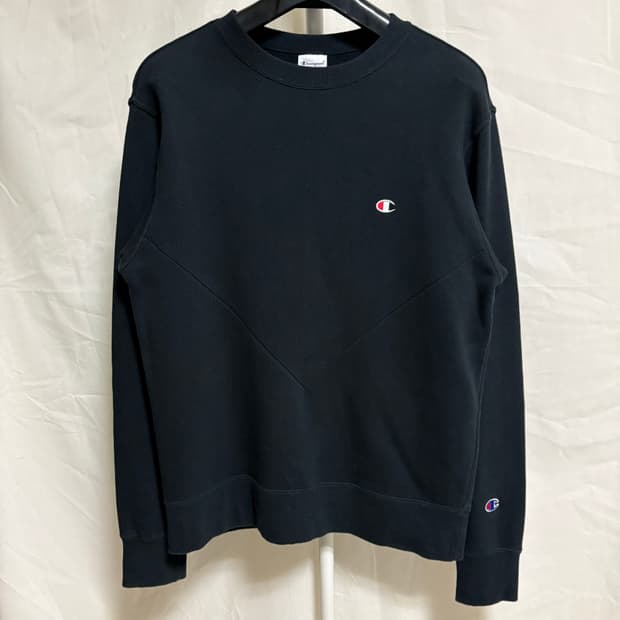 챔피온 절개 맨투맨 스웻셔츠 / 블랙, M