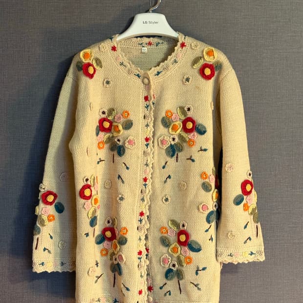 꽃무늬 자수 빈티지 가디건 Japan