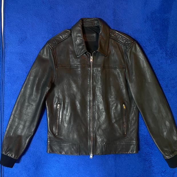 AllSaints 올세인츠 블랙 양가죽 자켓 