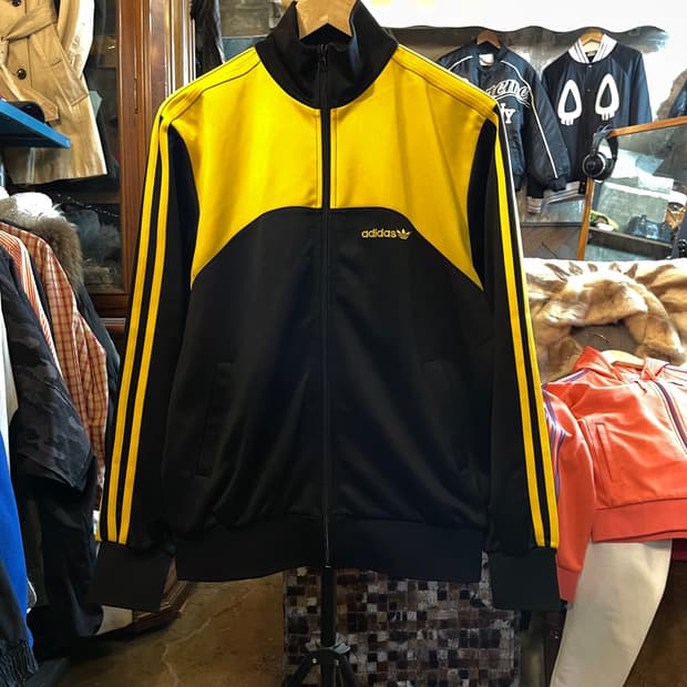 아디다스 빈티지 유로파 블랙 / 옐로우 트랙탑 저지 자켓