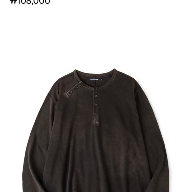 해칭룸 더블 헨리넥 티 블리치드 블랙 4