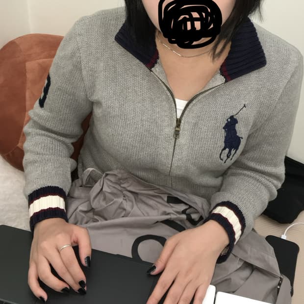 폴로 빅포니 니트 집업