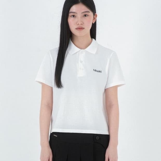 미세키서울 카라 반팔티 Logo pk t-shirts WHITE