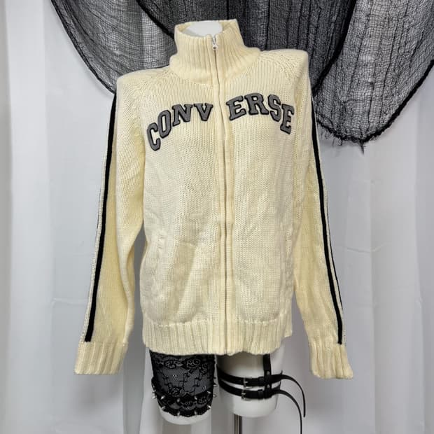 converse knit zip up